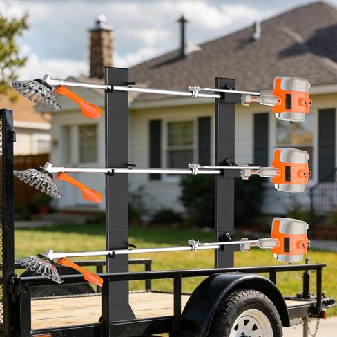 رف أكل الأعشاب 3 أماكن للمقطورة، رفوف تشذيب للمقطورات المفتوحة، حامل رف أكل الأعشاب لشاحنة مقطورة المناظر الطبيعية ملحقات معدات العشب مع قفل in Kuwait