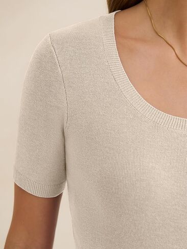 ANRABESS Womens Short Sleeve Sweaters Summer Scoop Neck Casual Basic Shirts Knit Pullover Work Tops 2026 Spring Outfits in Saudi Arabia