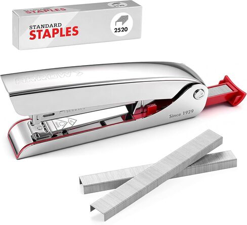 Arrow Metal Stapler, Full-Strip Stapler for Desk with 2520 Staples, 25 Sheet Capacity, Rear Staple Storage, Dual-Mode Anvil, Non-Slip Base, for Office, Classroom, and School in Saudi Arabia