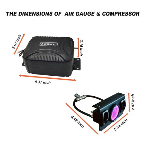 نظام ضاغط الهواء على متن الطائرة، نظام مضخة الهواء مع مقياس الهواء الرقمي المزدوج المسار، صمام قياس الهواء، تجهيزات خط الهواء T للشاحنات والشاحنات (أحمر) in Kuwait