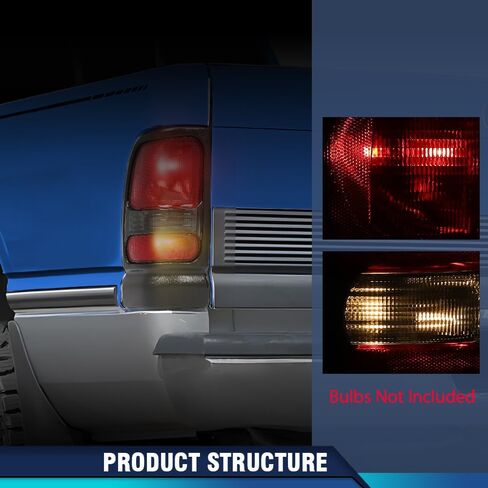 PIT66 Tail Light Taillight Assembly Pair w/o Bulbs Compatible with Dodge Ram 1500 Truck 1994-2001/Ram 2500 3500 Truck 1994-2002 55055264AC 55055265AC, CH2800122 CH2801122 Rear Brake Lamp in Saudi Arabia