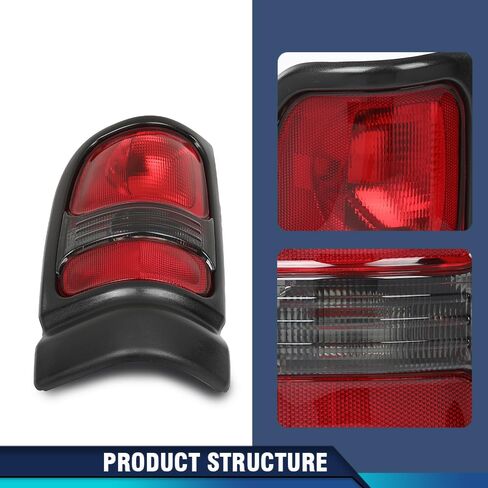 PIT66 Tail Light Taillight Assembly Pair w/o Bulbs Compatible with Dodge Ram 1500 Truck 1994-2001/Ram 2500 3500 Truck 1994-2002 55055264AC 55055265AC, CH2800122 CH2801122 Rear Brake Lamp in Saudi Arabia