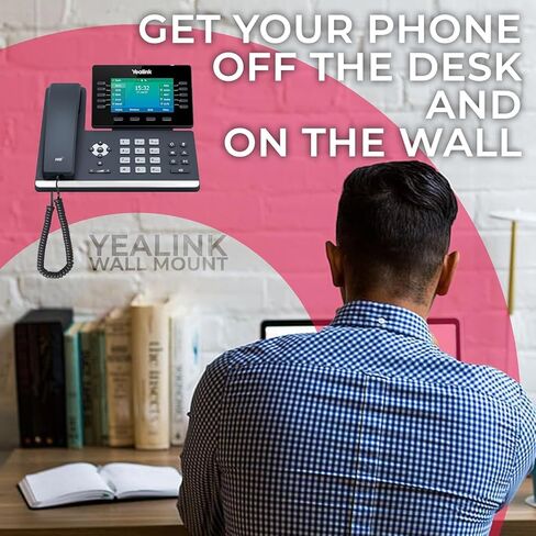 Yealink Wall Mount Bracket for T53 / T53W / T54 / T54W ONLY – Exact Fit, Secure Wall Install, Easy Install - Includes Global Teck Cloth in Saudi Arabia