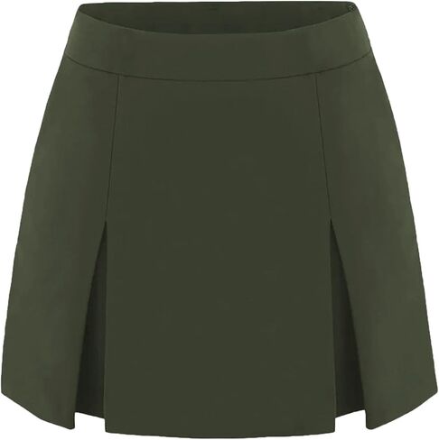 Womens Mini Skirts Fashion Casual High Waisted Slit A-line Work Skirts Spring Summer Y2K Club Skort with Shorts in Saudi Arabia