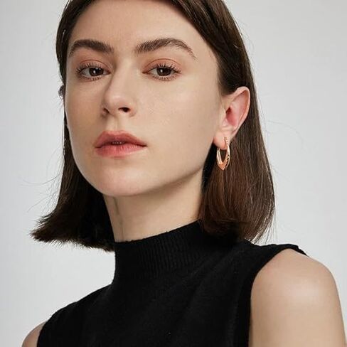 أقراط ذهبية للنساء 14 قيراط أقراط دائرية من الذهب للنساء حلق دائرية دوارة تصميم كرة صغيرة مريحة أقراط نسائية مجوهرات أناقة خالدة in Kuwait