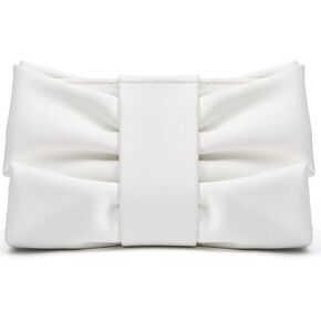 محفظة أنيقة على شكل فيونكة للنساء حقيبة سهرة من البولي يوريثان ذات ثنيات ناعمة مع سلسلة قابلة للفصل لحفلات التخرج وحفلات الزفاف in Kuwait