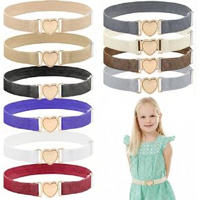 Kids Girls Belts, Adjustable Elastic Toddler Belts with Heart Buckle, Kids Heart Stretchy Belt for Girls Boys in Kuwait