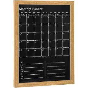 Magnetic Chalkboard Calendar for Wall – 17x13 Monthly Dry Erase Planner with Natural Wood Frame, 2-in-1 Vertical Memo & to-Do Board in Saudi Arabia