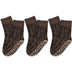 3 أزواج من الجوارب اللطيفة للبيلاتس للنساء على شكل قلب وطبعة الفهد جوارب غير قابلة للانزلاق مناسبة لليوجا وباري القدمين in Kuwait