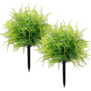 2 حزمة من أشجار الكرة الموضعية الاصطناعية مع ارتفاع أرضي، شجيرات وهمية في الهواء الطلق نباتات الزهور، شجيرات صناعية مقاومة للأشعة فوق البنفسجية للمزارعين ساحة الشرفة مسار مكتب ديكور الربيع - بانسي وسرخس in Kuwait