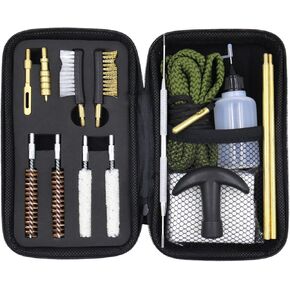 طقم تنظيف مسدس تكتيكي مقاس 9 مم مع حقيبة متوافقة مع MOLLE لـ .357 .38 طقم تنظيف مسدس 9 مم يتضمن ثعبان مسدس 9 مم، وفرشاة تنظيف مسدس، وأداة نحاسية، واختيار تنظيف مسدس in Kuwait