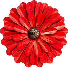 EASICUTI زهور معدنية زرقاء ديكور جداري معدني ديكورات فنية معلقة للداخل والخارج والمنزل والحمام وغرفة النوم وغرفة المعيشة والحديقة والشرفة 12 بوصة in Kuwait