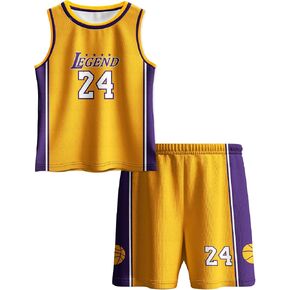 قمصان كرة السلة للأطفال رقم 24 شورت علوي بدون أكمام شبكي كلاسيكي للأولاد والبنات بدون أكمام زي التدريب الرياضي in Kuwait