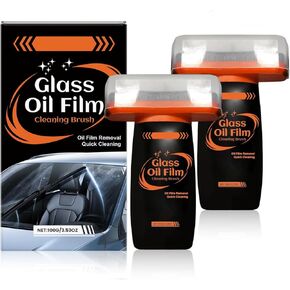مستحلب زجاجي، قطعتان من مزيل غشاء الزيت لنافذة السيارة، مركب منظف مستحلب زجاجي قابل للدوران 100 مل مع لوح تنظيف، تحسين وضوح الزجاج الأمامي والرؤية للقيادة الآمنة in Kuwait