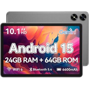 تابلت 10.1 بوصة، تابلت Android 15 مع حافظة، ذاكرة وصول عشوائي 24 جيجابايت + ذاكرة تخزين داخلية 64 جيجابايت 1 تيرابايت قابلة للتوسيع، شاشة لمس IPS بدقة 1280x800، بطارية 8H، واي فاي 6، BT 5.4، كاميرا مزدوجة (أزرق) in Saudi Arabia
