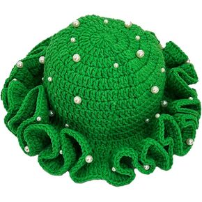 Pearl Crochet Hat Boho Fall Knit Hats for Women Slouchy Lightweight Summer Beach Bucket Hat in Kuwait