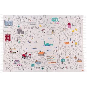 Extra Large Organic Cotton Road Map Kids Play Rug 79 x 56 Inches – Hand-Woven Non-Toxic Reversible Montessori Nursery & Classroom Carpet in Saudi Arabia