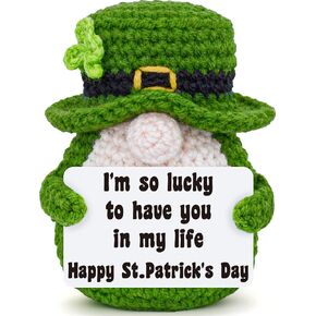 St Patrick's Day Decor for Home Office, Crochet Leprechaun Gnome St Patricks Day Decorations for Tiered Tray Shelf Sitter, Cute Irish Lucky Shamrock Gift for Women Friends Coworker in Kuwait