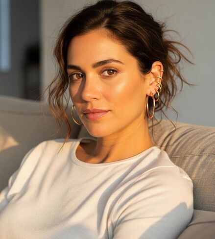 12 زوجًا من الأقراط الدائرية الذهبية للنساء، مجموعة أقراط دائرية كبيرة وخفيفة الوزن مطلية بالذهب عيار 14 قيراط، مجموعة أقراط دائرية صغيرة لا تسبب الحساسية in Kuwait