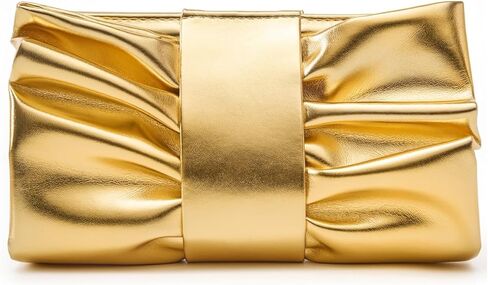 Elegant Bow Clutch Purse for Women Soft Pleated PU Evening Bag with Detachable Chain for Prom Party Wedding in Saudi Arabia