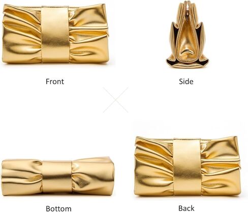 Elegant Bow Clutch Purse for Women Soft Pleated PU Evening Bag with Detachable Chain for Prom Party Wedding in Saudi Arabia