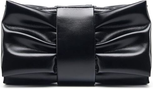Elegant Bow Clutch Purse for Women Soft Pleated PU Evening Bag with Detachable Chain for Prom Party Wedding in Saudi Arabia