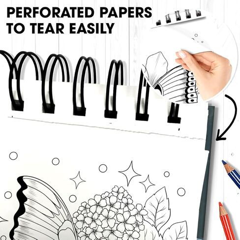 SOUTHERN LOTUS Butterflies And Flowers Spiral Coloring Book Wirebound Hardcovers Floral Design Aesthetic Illustrations Butterfly Relaxing Large Print Pages For Adults Relieve Stress Mindfulness in Saudi Arabia