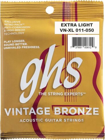 جيتار صوتي برونزي عتيق من GHS Strings GHS مكون من 6 أوتار - ضوء إضافي (011-050) (VN-XL) in Kuwait