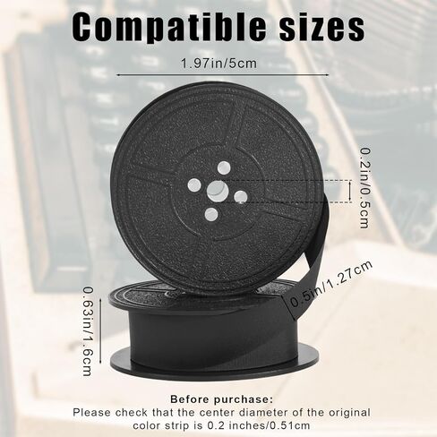 3pcs Universal Typewriter Ribbon, Twin Spool Black Ink Vintage Type Writer Ribbon Replacement Portable Compatible with Royal Smith Corona and Specific Model Ml80 Gr9 Eps600 Accessories Parts in Saudi Arabia
