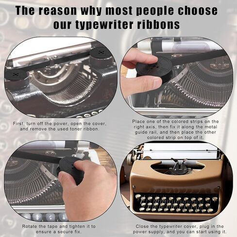 3pcs Universal Typewriter Ribbon, Twin Spool Black Ink Vintage Type Writer Ribbon Replacement Portable Compatible with Royal Smith Corona and Specific Model Ml80 Gr9 Eps600 Accessories Parts in Saudi Arabia