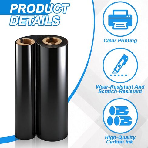 8 Rolls 4.33" x 244' Thermal Transfer Ribbon, Enhanced Wax-Resin, 1/2" Core Ink Out, Desktop Thermal Label Printer Ribbon Compatible with Zebra Datamax Eltron Tlp2442 Tlp2844 Gc420t Gk420t Gx420t in Saudi Arabia