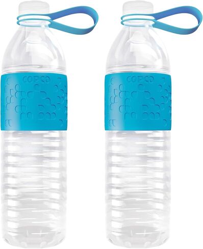 Copco Hydra Chevron Reusable Water Bottles | Clear Water Bottles for School, Gym, Travel, & More | BPA Free Tritan Plastic Water Bottles | Travel Water Bottle - Set of 2, 20 Oz in Saudi Arabia
