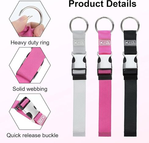 3 PCS Luggage Connector Straps for Suitcases Add a Bag Luggage Strap Travel Straps for Luggages Heavy Duty Jacket Valises Strap with Buckle Adjustable Baggage for Connecting Luggages Backpack in Saudi Arabia