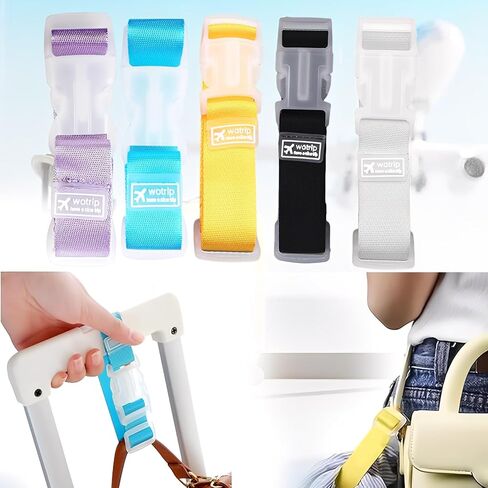 5pcs Adjustable Luggage Strap Set for Travel,Suitcase Attachment Strap with Hook and Loop,Add-a-Bag Belt for Carry-On,Multicolour1 in Saudi Arabia