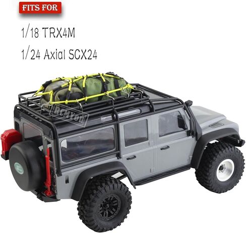 أجزاء ترقية RC لـ 1/18 TRX4M 1/24 SCX24، شبكة تزيين محاكاة تزيين السيارة الزاحفة / حزمة ديكور المحاكاة، الأمتعة، حقيبة النوم (أخضر، أصفر صحراوي، أسود) in Saudi Arabia