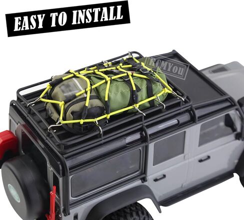 أجزاء ترقية RC لـ 1/18 TRX4M 1/24 SCX24، شبكة تزيين محاكاة تزيين السيارة الزاحفة / حزمة ديكور المحاكاة، الأمتعة، حقيبة النوم (أخضر، أصفر صحراوي، أسود) in Saudi Arabia