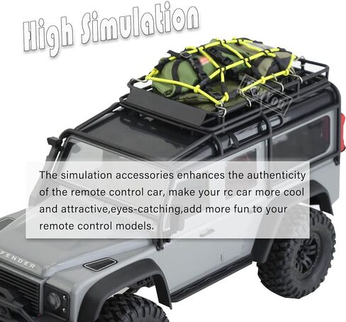 أجزاء ترقية RC لـ 1/18 TRX4M 1/24 SCX24، شبكة تزيين محاكاة تزيين السيارة الزاحفة / حزمة ديكور المحاكاة، الأمتعة، حقيبة النوم (أخضر، أصفر صحراوي، أسود) in Saudi Arabia