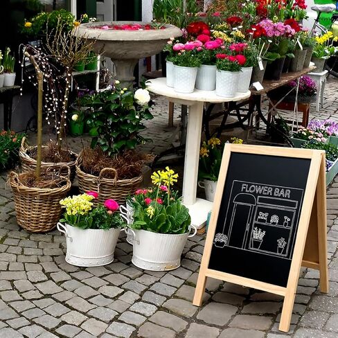 2 Pcs 15.7 x 9.8 Inch Small Chalkboard Signs Chalkboard Easel Tabletop Menu Wooden A Frame Sandwich Board Double Sided with 2 Erasers for Bar Wedding Parties Display Home Decor Sidewalk (Wooden) in Saudi Arabia