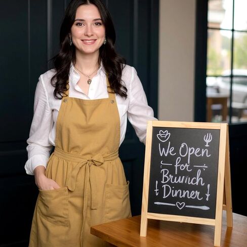 2 Pcs 15.7 x 9.8 Inch Small Chalkboard Signs Chalkboard Easel Tabletop Menu Wooden A Frame Sandwich Board Double Sided with 2 Erasers for Bar Wedding Parties Display Home Decor Sidewalk (Wooden) in Saudi Arabia