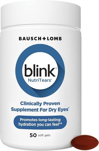 Blink NutriTears Clinically Proven Supplement for Dry Eyes, 50 Softgels, Eye Care Supplement to Hydrate Eyes from Within for Long Lasting Relief You Can Feel in Kuwait