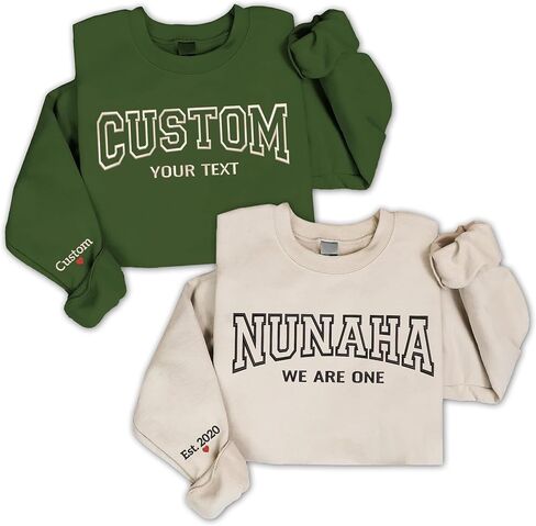 GODMERCH Personalized Embroidered Unisex Sweatshirt – Custom Any Text – Design Your Own – Gift for Birthday, Christmas in Saudi Arabia