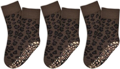 3 أزواج من الجوارب اللطيفة للبيلاتس للنساء على شكل قلب وطبعة الفهد جوارب غير قابلة للانزلاق مناسبة لليوجا وباري القدمين in Kuwait