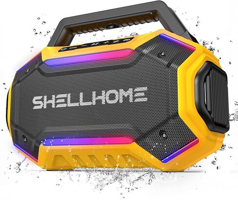 مكبرات صوت بلوتوث 6.0 في الهواء الطلق، مكبر صوت عالي 80 وات (الذروة) مع صوت جهير، وقت تشغيل 30 ساعة، مقاومة للماء IPX6، مصابيح RGB، BassUp 2.0، TWS، مكبرات صوت كبيرة محمولة في موقع العمل للحفلات، المرآب in Kuwait