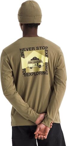 تي شيرت رجالي بأكمام طويلة Escape The City من The North Face - تي شيرت برسومات كاجوال أنيقة، مقاس عادي، نسيج قطني ناعم in Kuwait