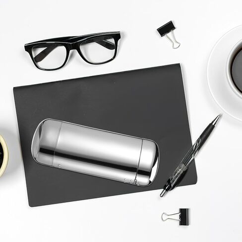 Hard Eyeglass Case Glasses Case Metal Protective Eyewear Box Sturdy Travel Storage for Men Women Silver Electroplated Finish 155x61x36mm in Saudi Arabia