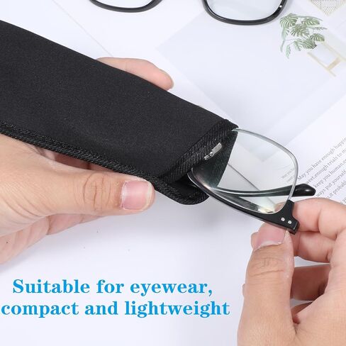 8 Pack Slip in Eyeglass Case, Soft Sunglasses Pouch Black Eyeglasses Holder Protective Case for Glasses Travel Fabric Spectacle Pouch Slim Glasses Sleeve for Sunglasses Reading Glass in Saudi Arabia