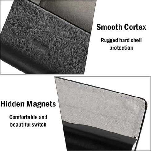 Glasses Case for Women and Men, PU Leather Eyeglasses Case Hard Shell, Lightweight Portable Pressure-Resistant Organizer for Sunglasses, Black in Saudi Arabia