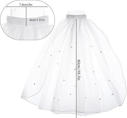 Veil Headband, Mini Veil With Comb, Pearl Bride Veils Bachelorette Party White Veils for Bride Shower Hen Party Costume Girls First Communion in Saudi Arabia
