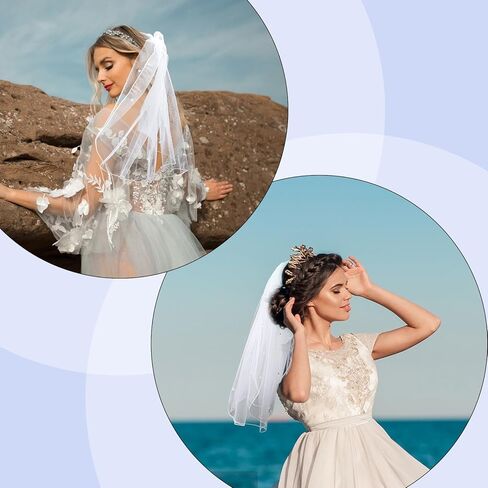 Veil Headband, Mini Veil With Comb, Pearl Bride Veils Bachelorette Party White Veils for Bride Shower Hen Party Costume Girls First Communion in Saudi Arabia