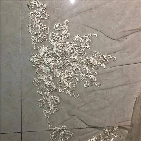 الشمبانيا الأبيض الزفاف كاتدرائية طول الحجاب الأعلى زين طويل الزفاف مشط الحجاب الفتيات in Kuwait